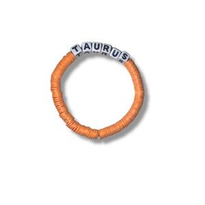 3 FOR $20 HANDCRAFTED Taurus Peachy Orange Clay Beaded Bracelet